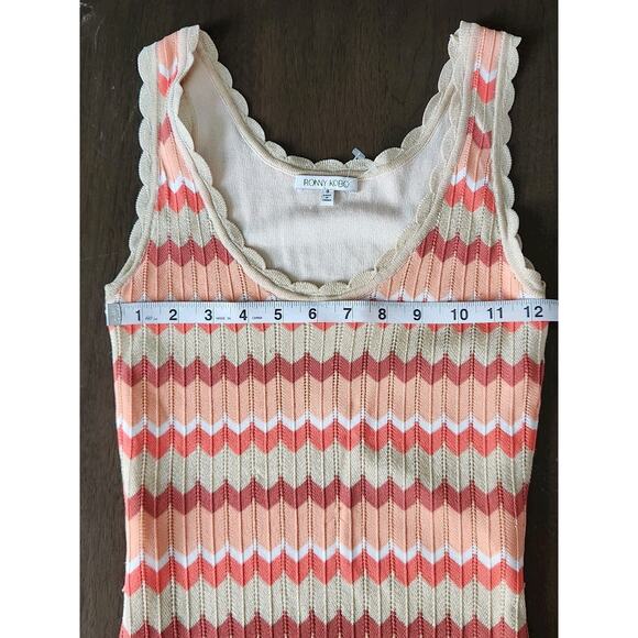 Ronny Kobo Alula Striped Crochet Knit Pencil Midi Dress Size Small - Picture 5 of 8